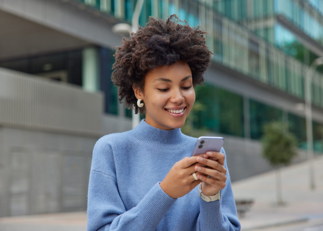 Girl using an app on her phone